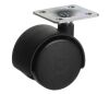 Nábytkové kolečko 40mm, plotnička 38x38x1,5 mm, černá, 20kg