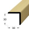 Lišta dřevěná rohová vnější, dřevěný podklad potažený smrkovou dýhou, krycí schopnost 30 x 30 x 2400 mm