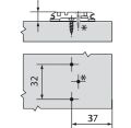 Blum zvýšená křížová montážní podložka 3mm CLIP s excentrem 37/32, na vrut