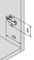 Blum zvýšená křížová montážní podložka 6mm CLIP s excentrem 37/32, na vrut