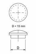 Krytka (zaslepovací zátka) pr. 15mm dub