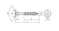 Vrut do dřeva, zápustná hlava, TORX 5,0 x 55/36, zinek žlutý