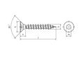 Vrut do dřeva, zápustná hlava, TORX 3,0 x 50, zinek žlutý