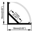 LED profil LL166 - rohový, 3m, eloxovaný hliník + mléčný difuzor, šířka led. 11 mm