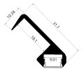 LED profil Shelf - narážecí 18mm, 2m, černý + opal difuzor, šířka led. 9 mm