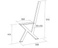 Stolová podnož Lavička Forli -  v. 910/415 mm, š. 560 mm (dole) a 360 mm (nahoru) - černá - pár