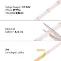 LED páska COB RGB CCT, 16W/m, 12mm, 24V