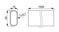 Šatní tyč ocelová, oválná, 30x15 mm, 0,7mm,  1057mm, chrom