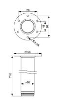 Stolová noha s kruhovým adaptérem, H710/D60 mm, matná černá