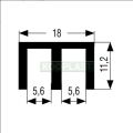 Pojezdový profil na sklo 5,6mm -HORNÍ - 2m - bílá