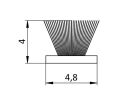Dorazový kartáček VR30/VR31 4,8x4 mm, do drážky, černý