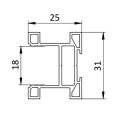 Úchytový profil VR31 Z15 (18 mm), rám, 2700 mm, eloxovaný hliník