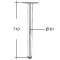 Stolová noha, plotnička, D60/H820 mm, chrom
