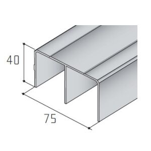Profil horní S05 3m, stířbrný elox