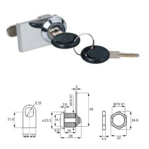 Zámek na sklo Siso - 1 křídlo chrom