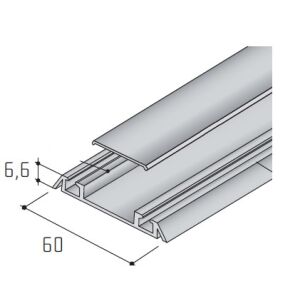 Profil dolní S06NN 4m, stířbrný elox