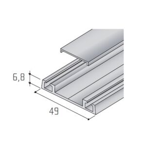 Profil dolní S06N 3m, stířbrný elox