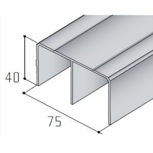 Profil horní S05 2,5m, stířbrný elox