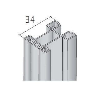 Profil svislý úchytový S15 2,7m + profil svislý krycí 2,7m, stříbrný elox