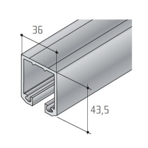 Profil horní vedení S100 3m, stříbrný elox