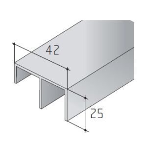 Profil dolní hliníkový S45, 2m, stříbrný elox