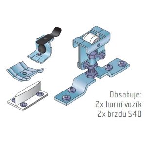 Sada koleček S40, horní vedení