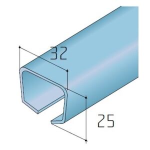 Profil horní ocelový S40/S80, 3m, stříbrný elox