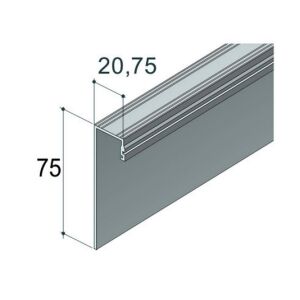 Profil dolní S40SD 2m, pro skladací dveře, stířbrný elox