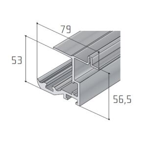 Profil horní hliníkový S45, 2m, stříbrný elox