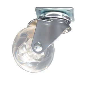 Kolečko nábytkové 50mm, plotnička 50x50 mm, transparentní bílá, 40kg