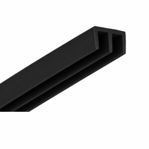 Pojezdový profil na sklo 5,6mm - DOLNÍ - 2m - černá