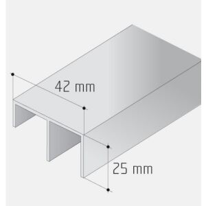 Profil dolní hliníkový S45, 3m, stříbrný elox