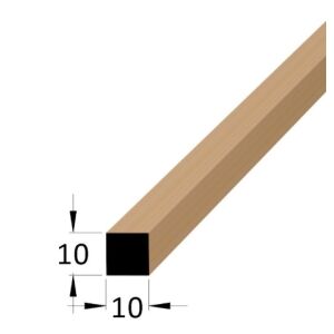 Hranolek dřevěný ostrohranný 10 x 10 x 900 mm, buk