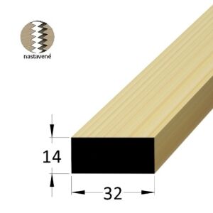 Hranol - dřevěná podkladová lať, materiál borovice / smrk, rozměr 32x14x2400 mm, nastavovaná