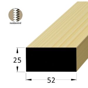 Hranol - dřevěná podkladová lať, materiál borovice / smrk, rozměr 25x52x2400 mm, nastavovaná