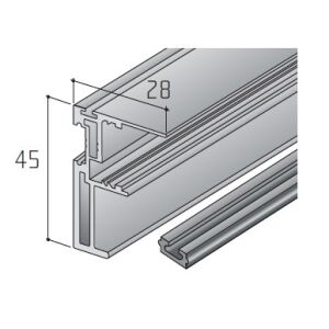 Profil svislý úchytový S45A, 2,7m, stříbrný elox