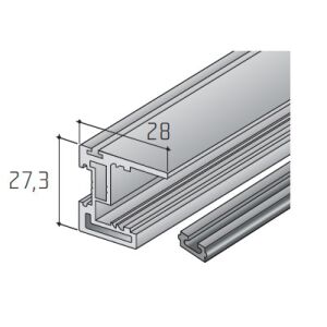 Profil svislý úchytový S45B, 2,7m, stříbrný elox