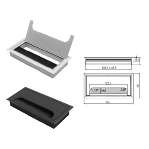 Průchodka kabelová obdélníková 80x160mm hliník