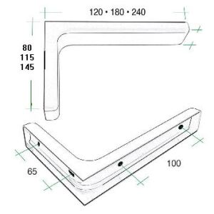 Nástěnná konzole 240mm, bílá