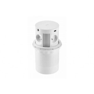 Zásuvka - výsuvná Comfort bílá + bezdrátové nabíjení, 4x 220V, 2x USB A