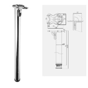 Stolová noha sklopná D60/H710, chrom
