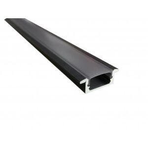 LED profil IN65 - k zafrézování, 2m, černý + černý difuzor, šířka led. 12 mm