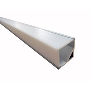 LED profil LQ166 - rohový, 2m, eloxovaný hliník + mléčný difuzor, šířka led. 11 mm