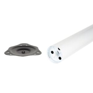 Stolová noha, plotnička, D60/H710 mm, bílá lesklá