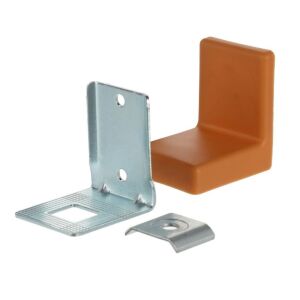 Závěsné rektifikační kování na skříňky, s krytkou, světle hnědá