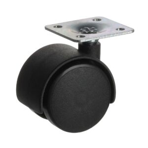 Nábytkové kolečko 40mm, plotnička 38x38x1,5 mm, černá, 20kg