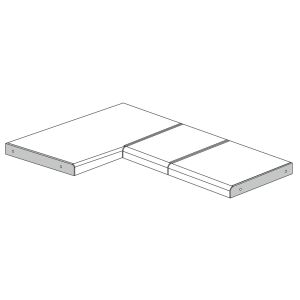 Zakončovací lišta pracovní desky 38mm - levá, 38x600mm, hliník