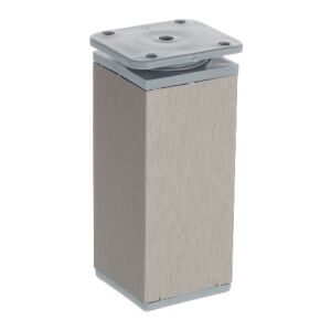 Noha nábytková hranatá, H100/D40x40, imitace nerezové oceli