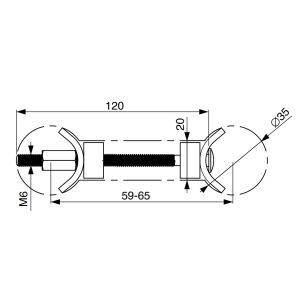 Spojovací šroub pracovní desky 120mm, průměr 35mm