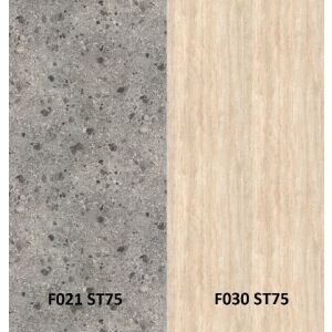 Zádový panel (zástěna) Egger F021 ST75 Terrazzo Triestino šedé / F030 ST75 Travertin Margalida, 4100x640x9,2